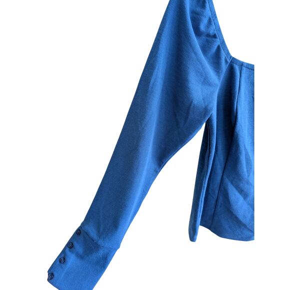 Treasure & Bond Women's Square Neck Pullover Top Long Sleeve Blue Size S - Picture 4 of 9